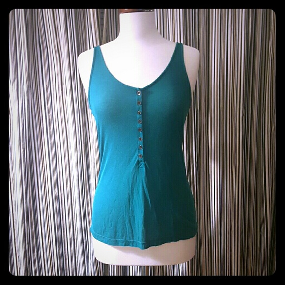 7FAM emerald green tank top M