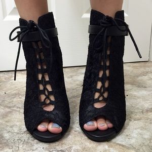 Lace Heel Booties