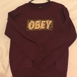 Obey sweatshirt burgundy