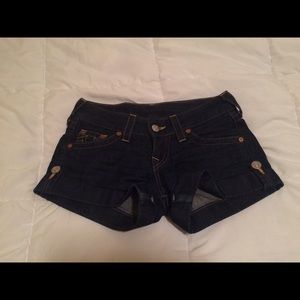 True Religion blue denim shorts