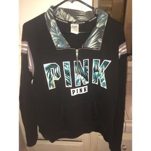 PINK limited edition half zip sweater