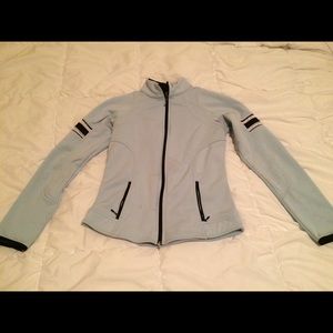 Light blue and black workout jacket