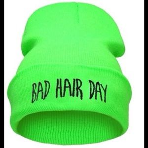 Neon Green Bad Hair Day Beanie Neon Green Bad Hair Day Beanie