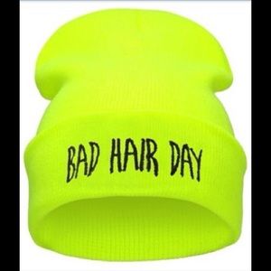  Neon Yellow Bad Hair Day Beanie Neon Yellow Bad Hair Day Beanie