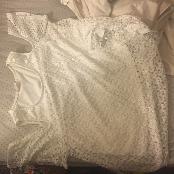 White lace off shoulder top