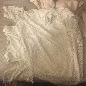 White lace off shoulder top