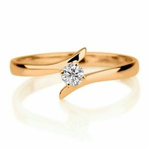0.2 Round D 14K Rose Gold SI2 Diamond Ring