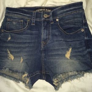 distressed jean shorts