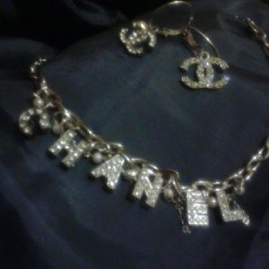 Chanel necklace and earring  bundle!!