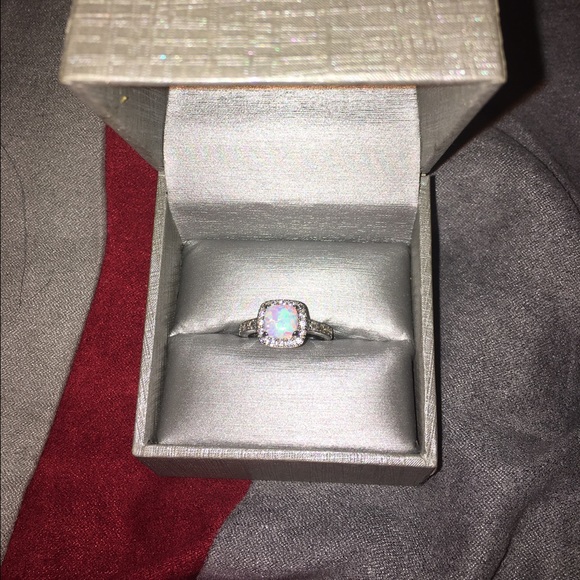 Sterling silver and opal ring