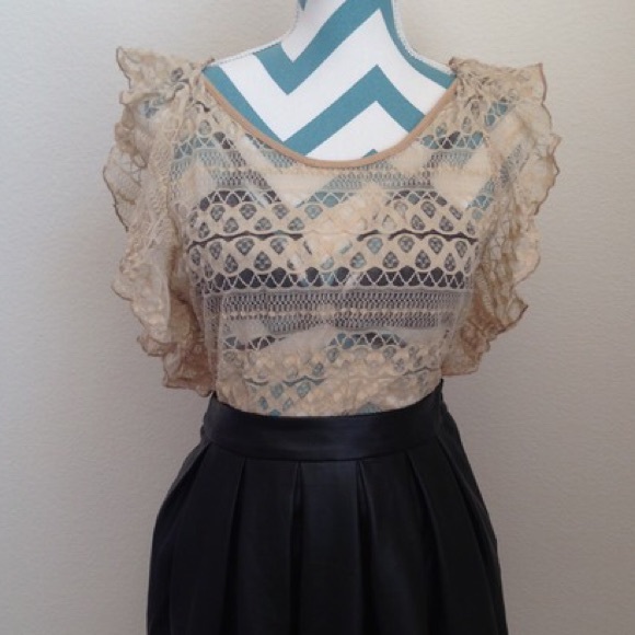 Beige Lace Top