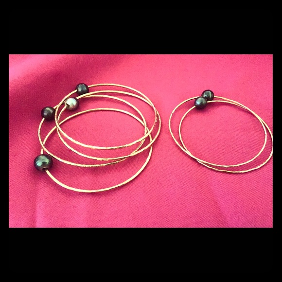 Tahitian pearl bangles