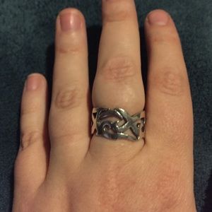 Sterling silver tribal band.