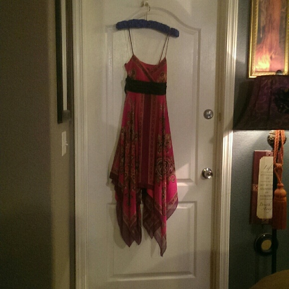 Pink Handkerchief hem Dress