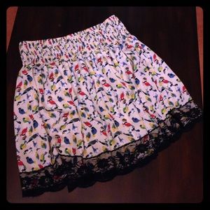 Bird Print Skirt
