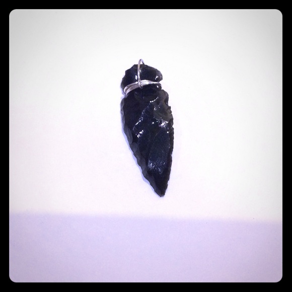 Sterling silver, obsidian arrowhead - Picture 3 of 3