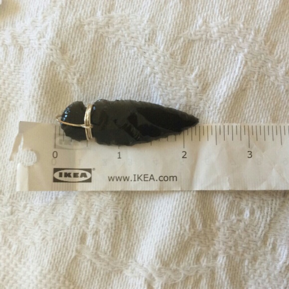 Sterling silver, obsidian arrowhead - Picture 2 of 3
