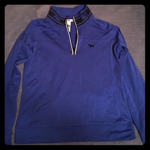 Victoria's Secret PINK, 1/4 Zip Sweater, Blue, L