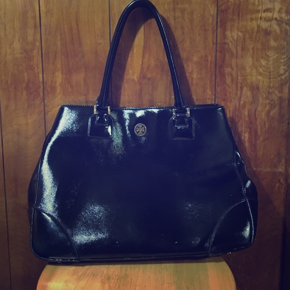 Tory Burch Robinson' Patent Leather Tote Handbag