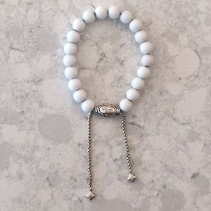 David Yurman White Agate Spiritual Bead Bracelet