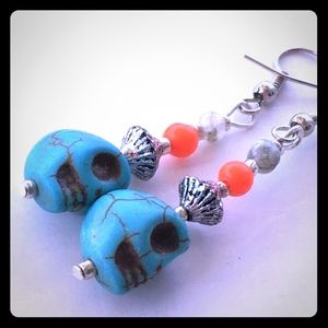 Day of the Dead turquoise color earrings