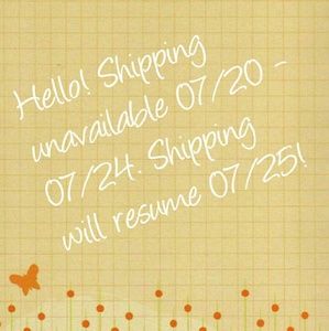 Going on Vacation. Shipping to resume 07/25.