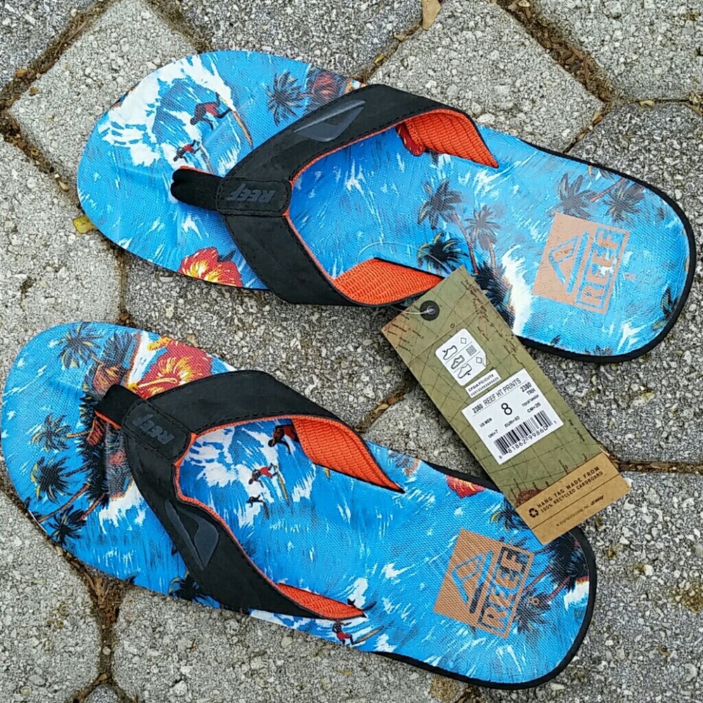 NWT Men's sz 8 Reef "Hawaiian" flip flops