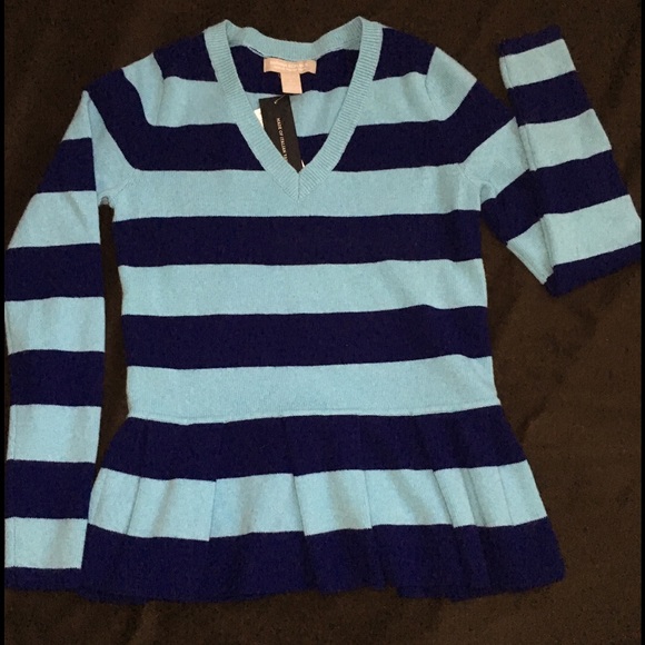 NWT Banana Republic Striped Peplum Sweater - Picture 1 of 2