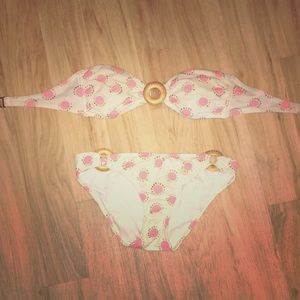 VS white and pink bandeau bikini