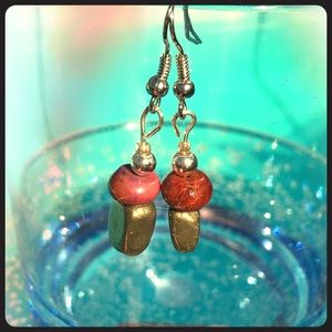 Stone bead earrings