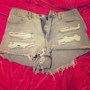 Forever 21 high waisted ripped denim shorts