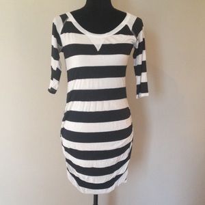 Black & White Stripe Bodycon Dress