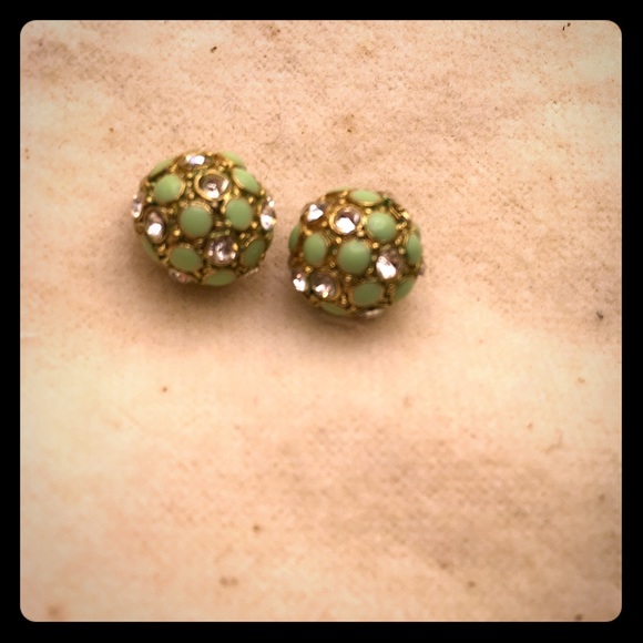 Anthropologie pave ball earrings