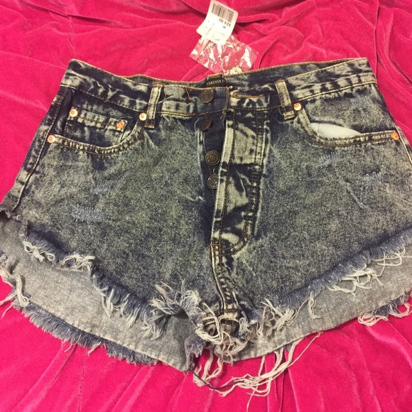 High waisted denim shorts forever 21