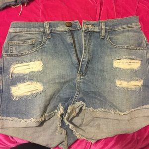 Love culture High waisted ripped denim shorts