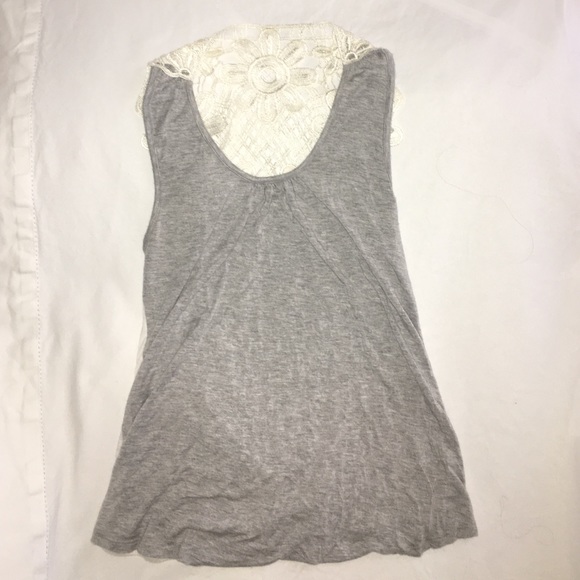 Gray Lace Back Shirt