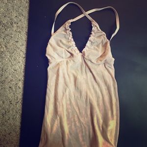 Free People intimately XS mesh tank top light pink