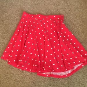 Red and white pocka dot skirt