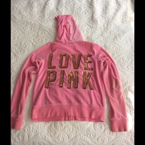 PINK Full Zip Jacket and Hunter Boots