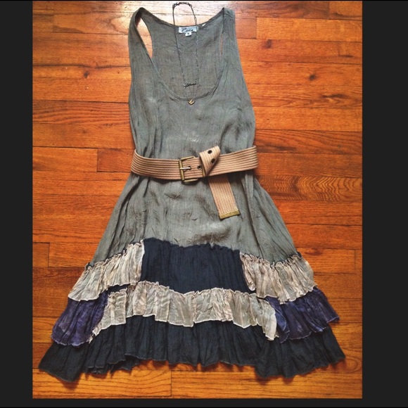 Cecico Dresses & Skirts - Indie Olive Dress with Tri-Colored Ruffles