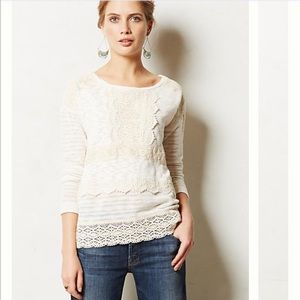 One September crocheted heirloom pullover, size XS