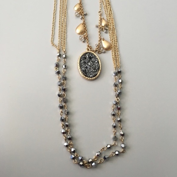 Druzy Triple Chain