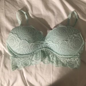 PINK lace teal bra/bralette