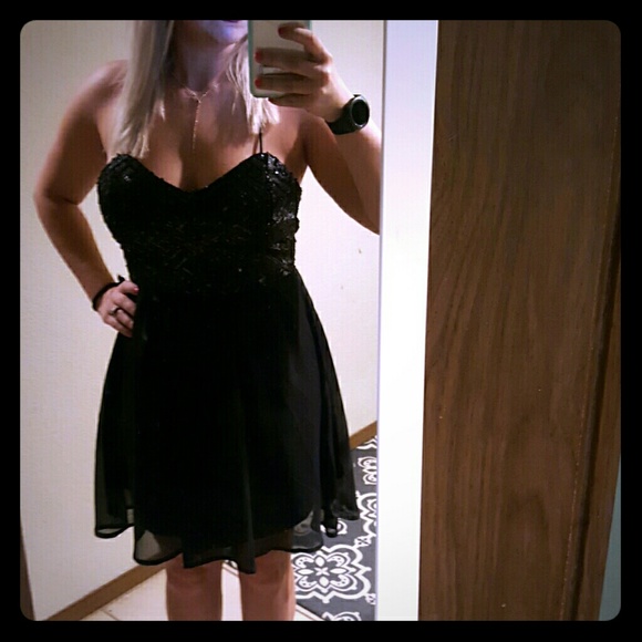 Black sequin dress