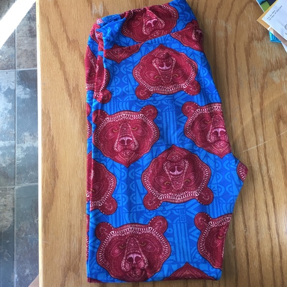 LuLaRoe TC Bear Head Leggings