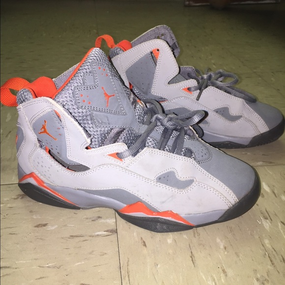 Orange and gray Jordan's