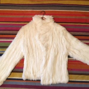 Real White Rabbit Fur Coat