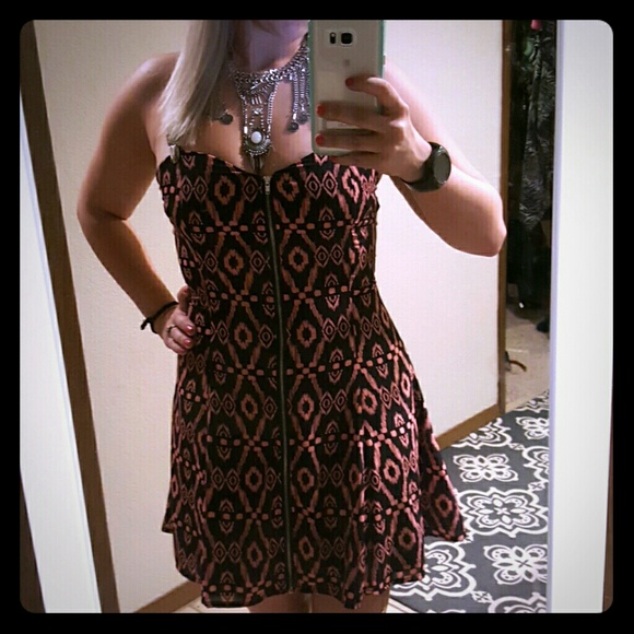 Aztec pink and black dress