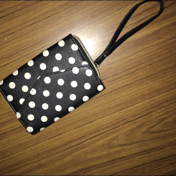 Dotted wallet. Hand clutch