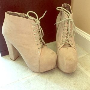 Platform lace up booties